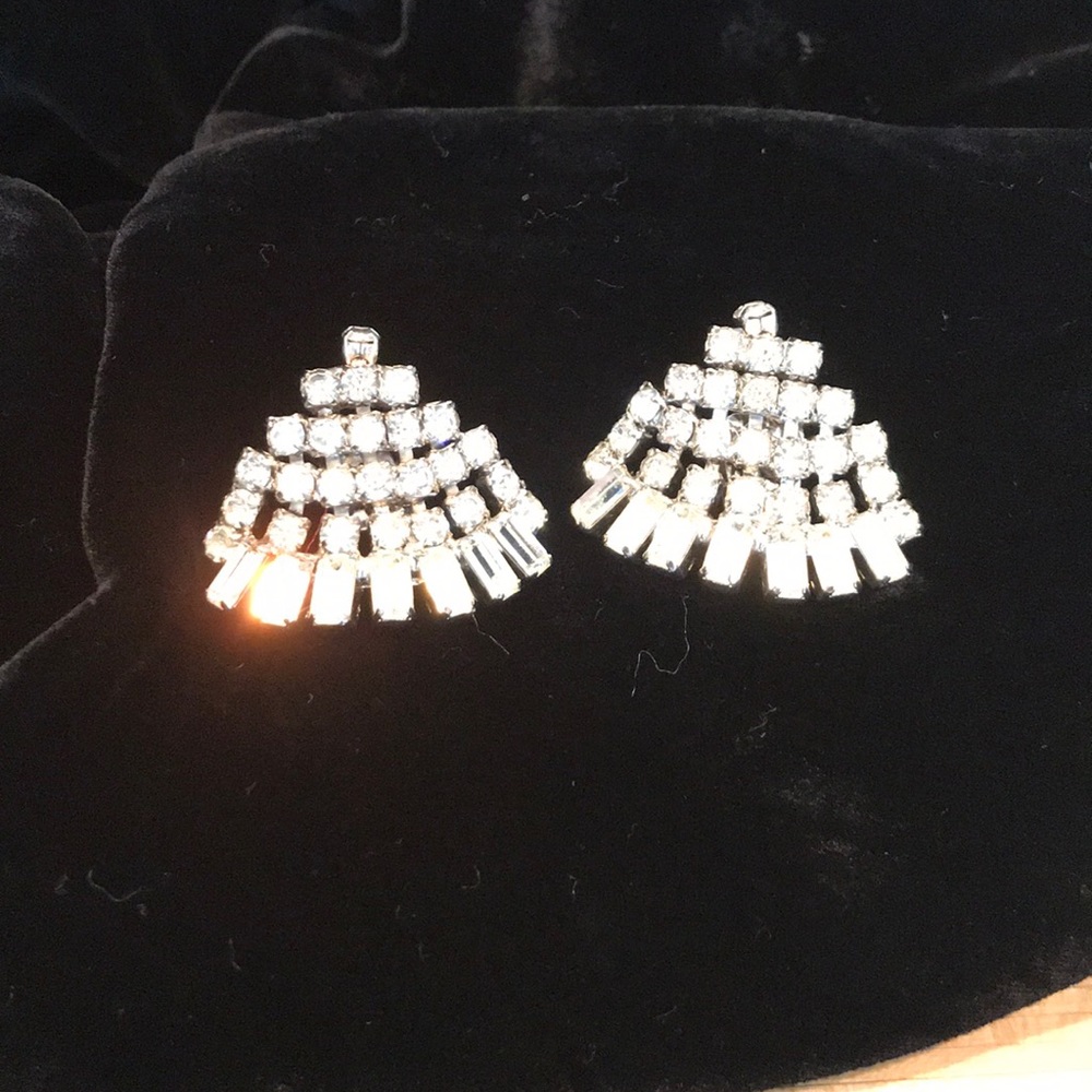 Pair of vintage rhinestone shoe buckles/clips